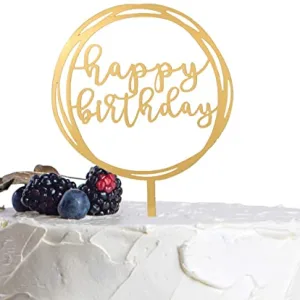 Gold Happy Birthday Topper