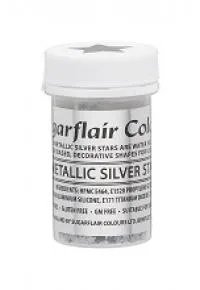 Sugarflair Metallic Silver Colour Stars - 3g