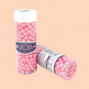Pink sugar pearls