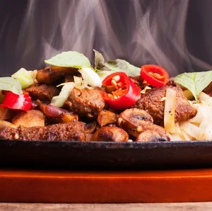 Sizzler Platter with wooden base