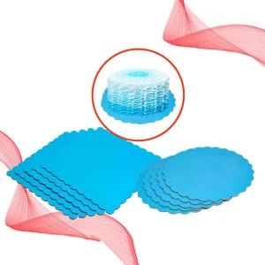Blue Scalloped Cake Board